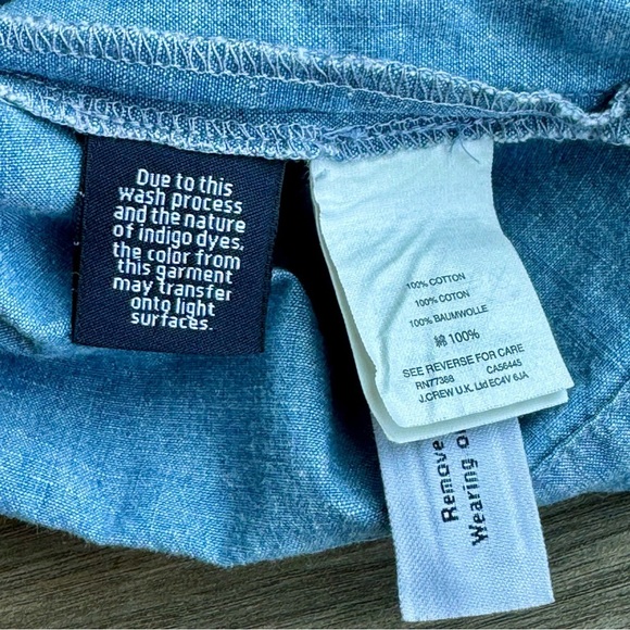 J.Crew Edie Chambray Ruffle Shift Cotton Yoke Dress –With Pockets - Size 4 - Picture 5 of 15